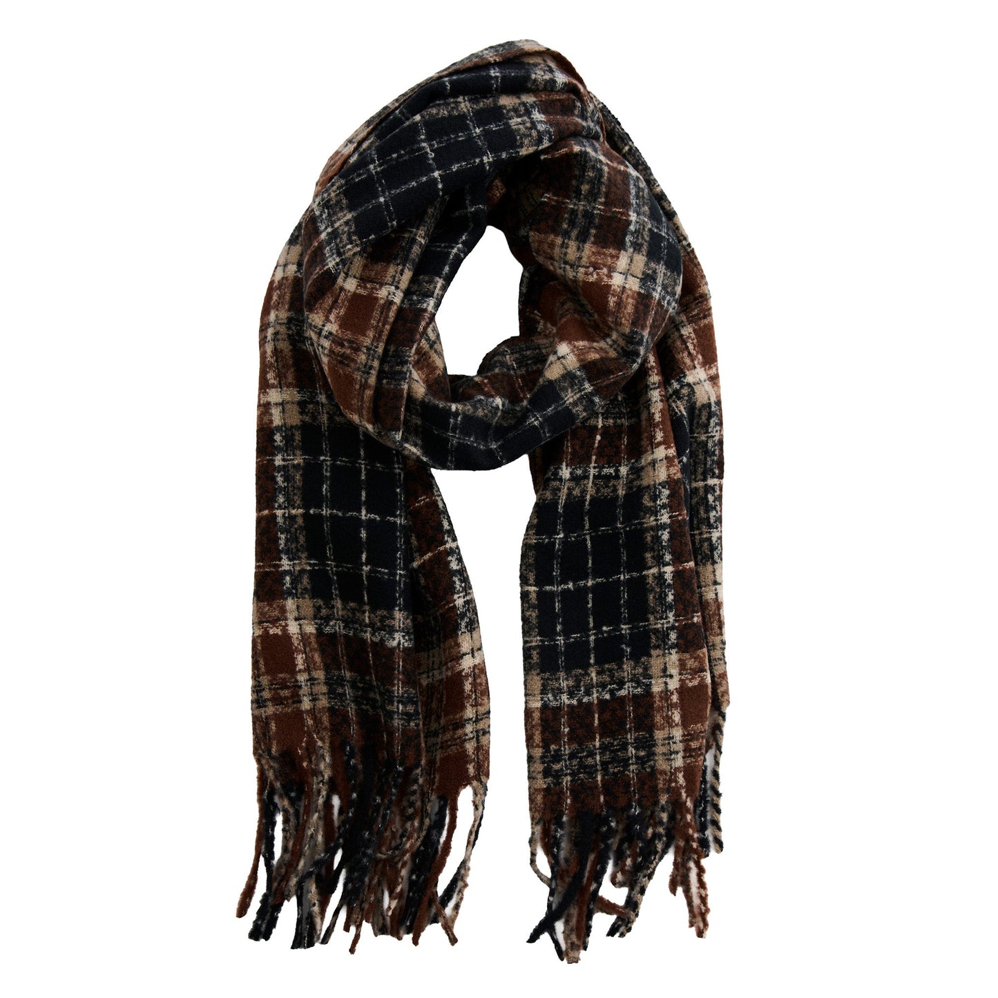Rory Classic Plaid Fringe Scarf