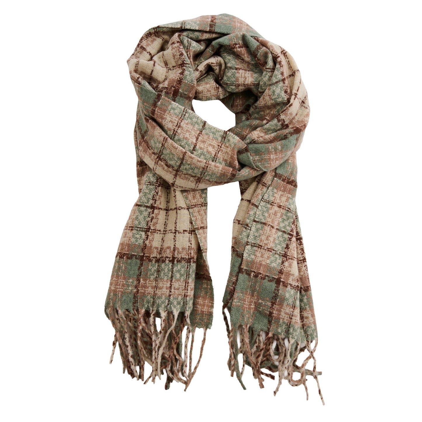 Rory Classic Plaid Fringe Scarf