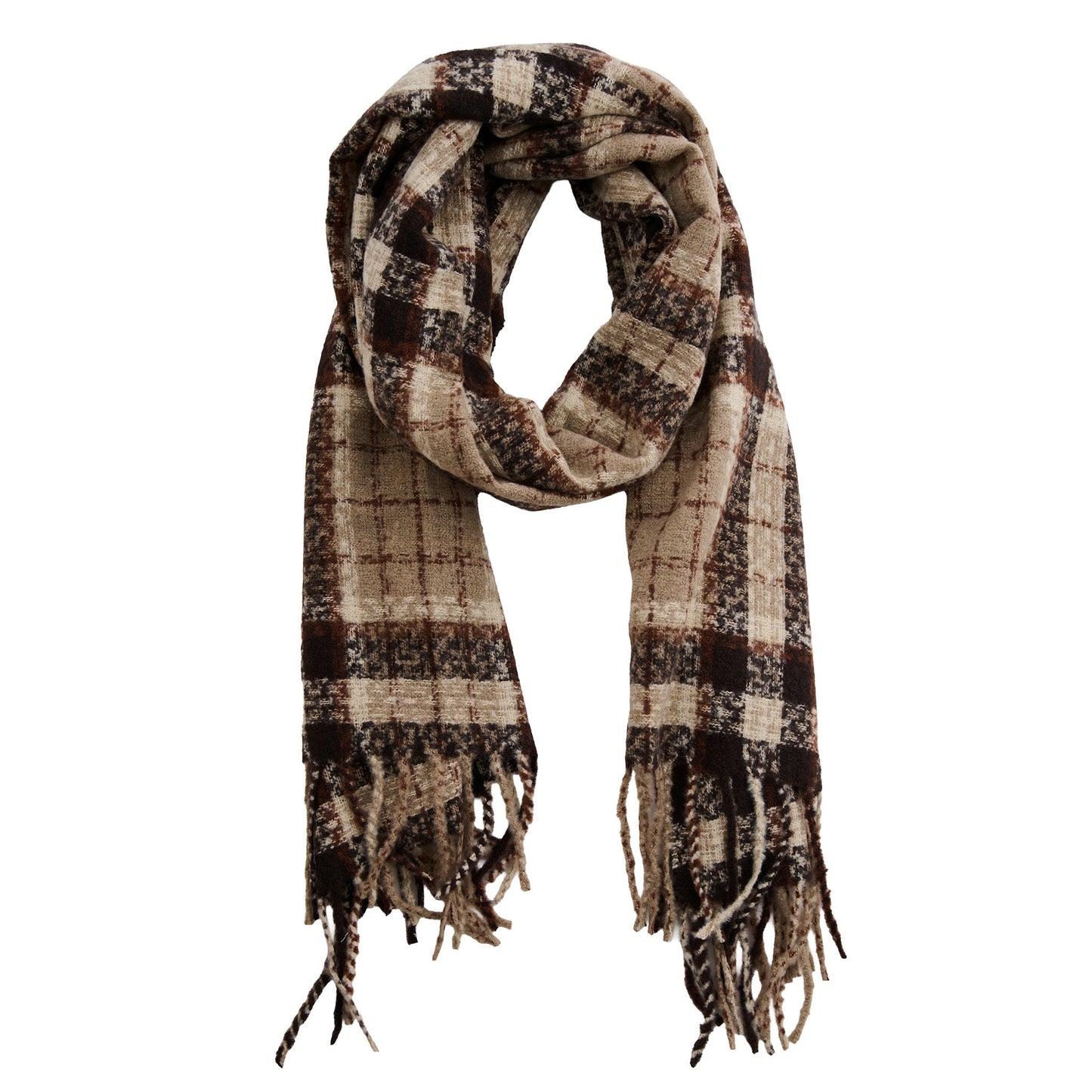 Rory Classic Plaid Fringe Scarf