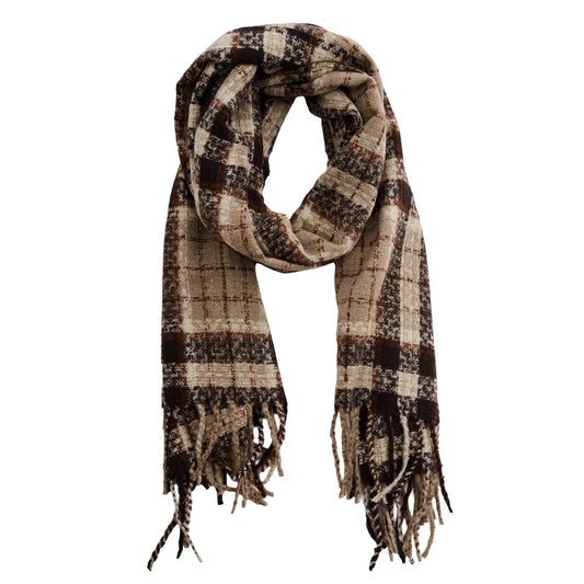 Rory Classic Plaid Fringe Scarf