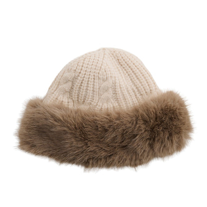 Wyatt Fleece Lined Faux Fur Cable Knit Beanie