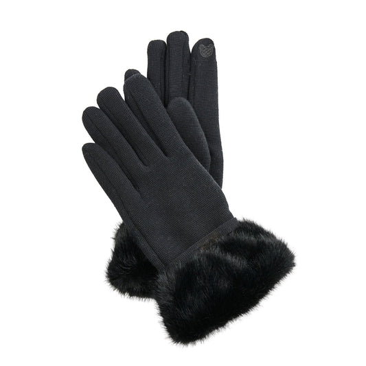 Jemme Faux Fur Trim Knit Gloves