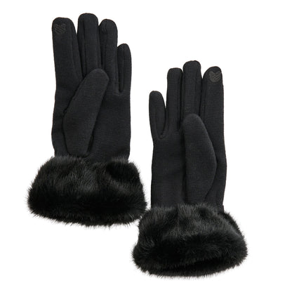 Jemme Faux Fur Trim Knit Gloves