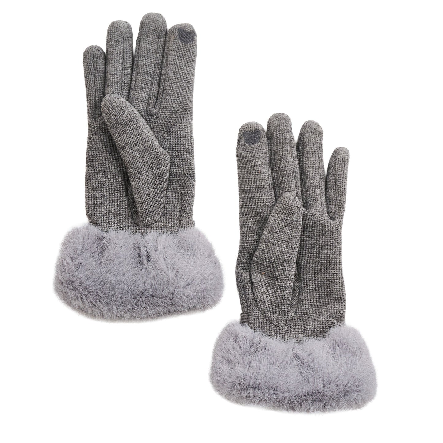 Jemme Faux Fur Trim Knit Gloves