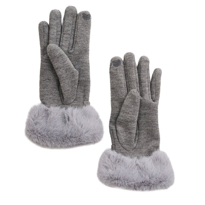 Jemme Faux Fur Trim Knit Gloves