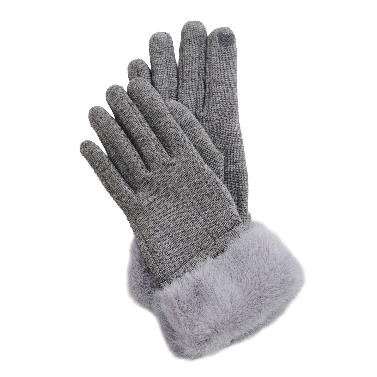 Jemme Faux Fur Trim Knit Gloves