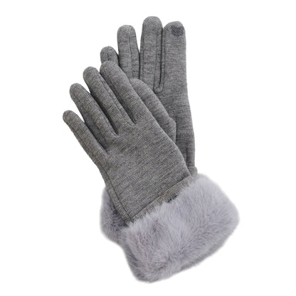 Jemme Faux Fur Trim Knit Gloves