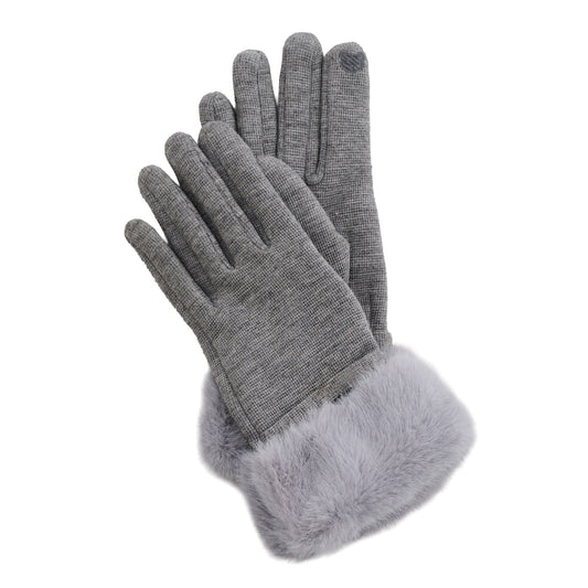 Jemme Faux Fur Trim Knit Gloves