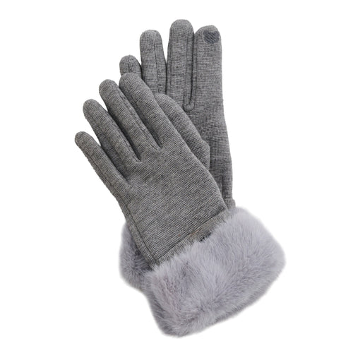 Jemme Faux Fur Trim Knit Gloves