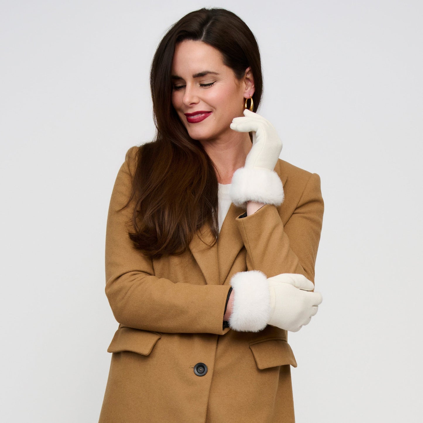 Jemme Faux Fur Trim Knit Gloves