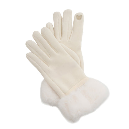 Jemme Faux Fur Trim Knit Gloves