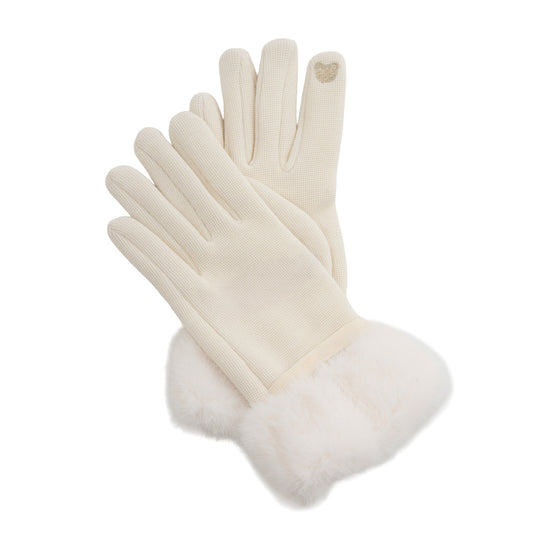 Jemme Faux Fur Trim Knit Gloves