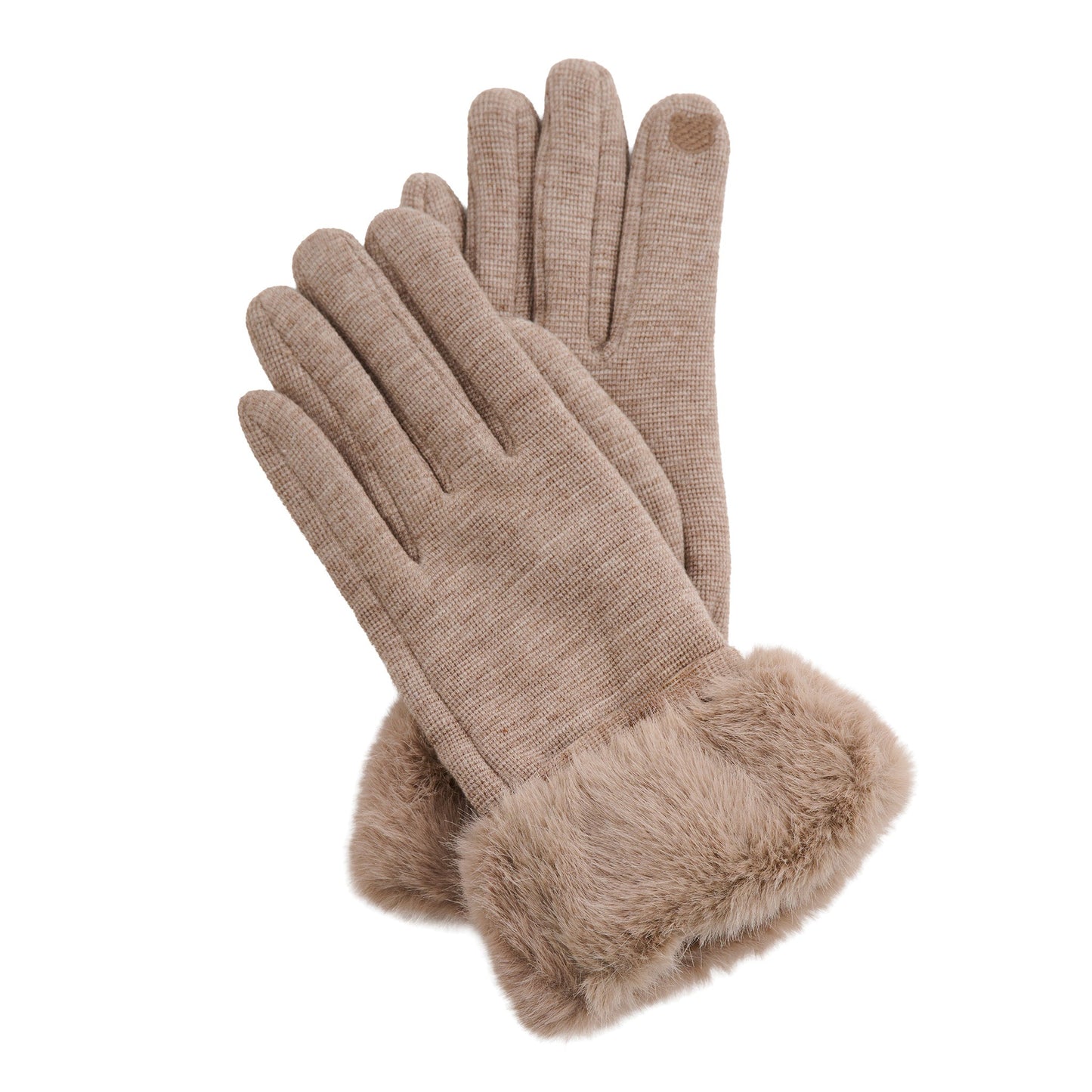 Jemme Faux Fur Trim Knit Gloves