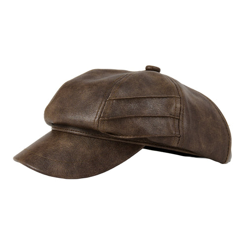 Amelie Vegan Leather Newsboy Hat