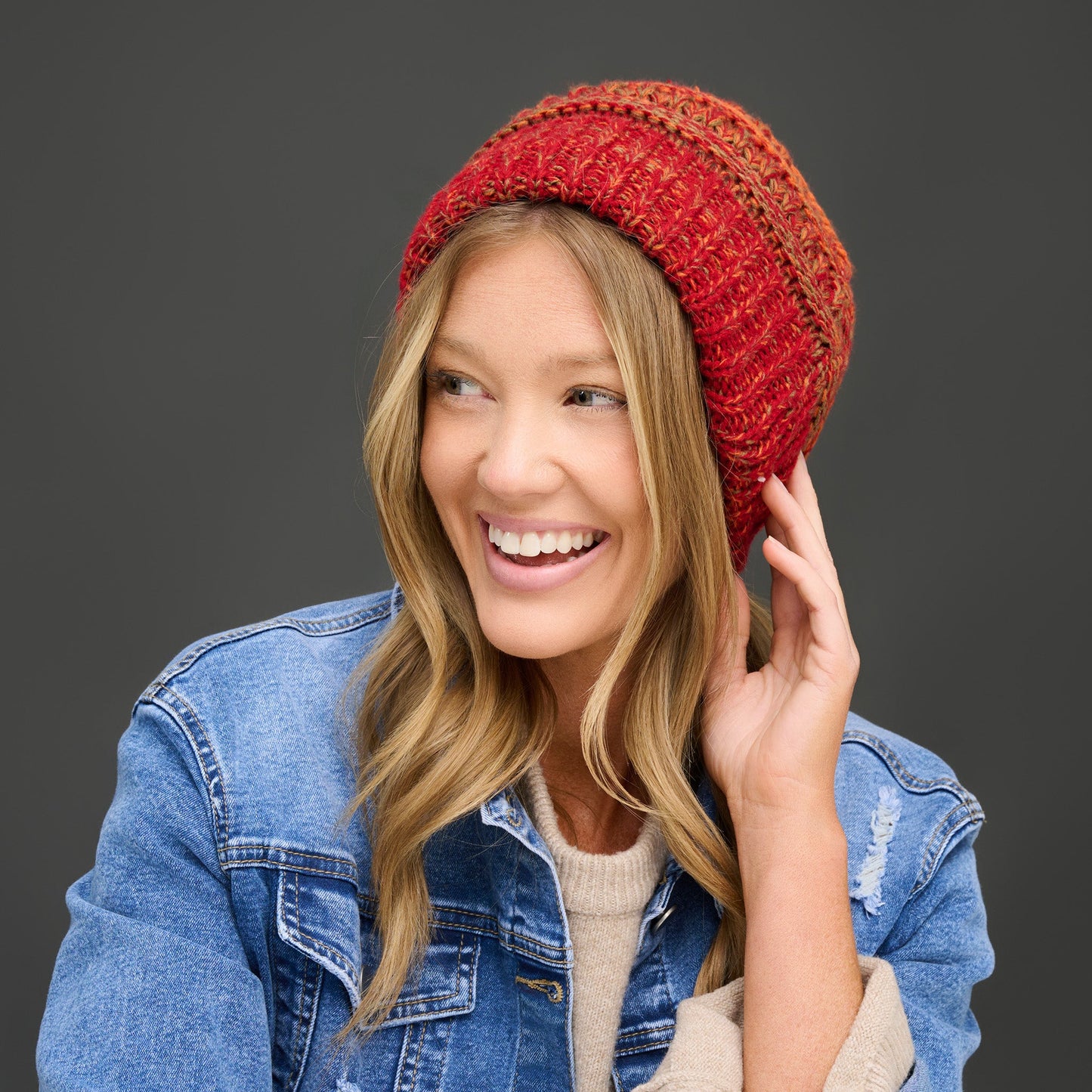 Hadley Ombre Crochet Knit Beanie