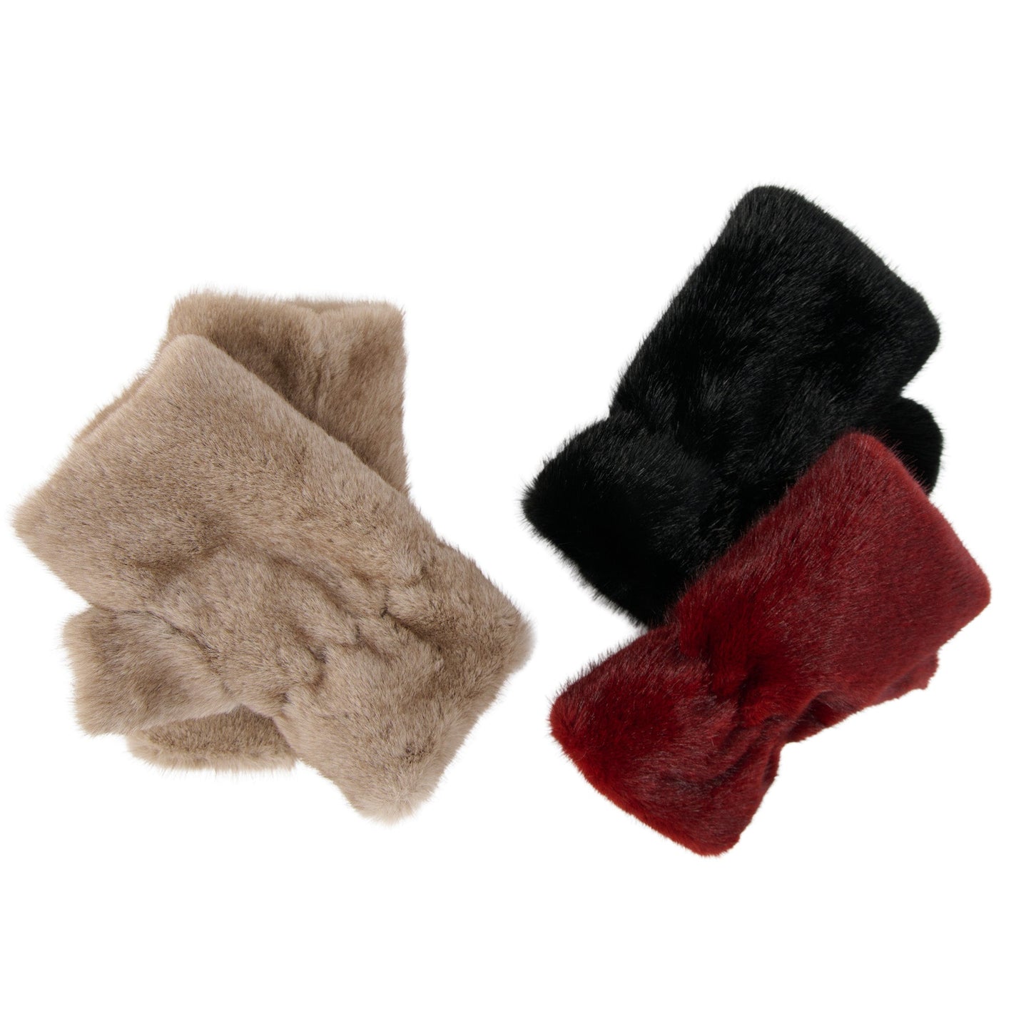 6 Piece Elli Faux Fur Fingerless Glove Assortment