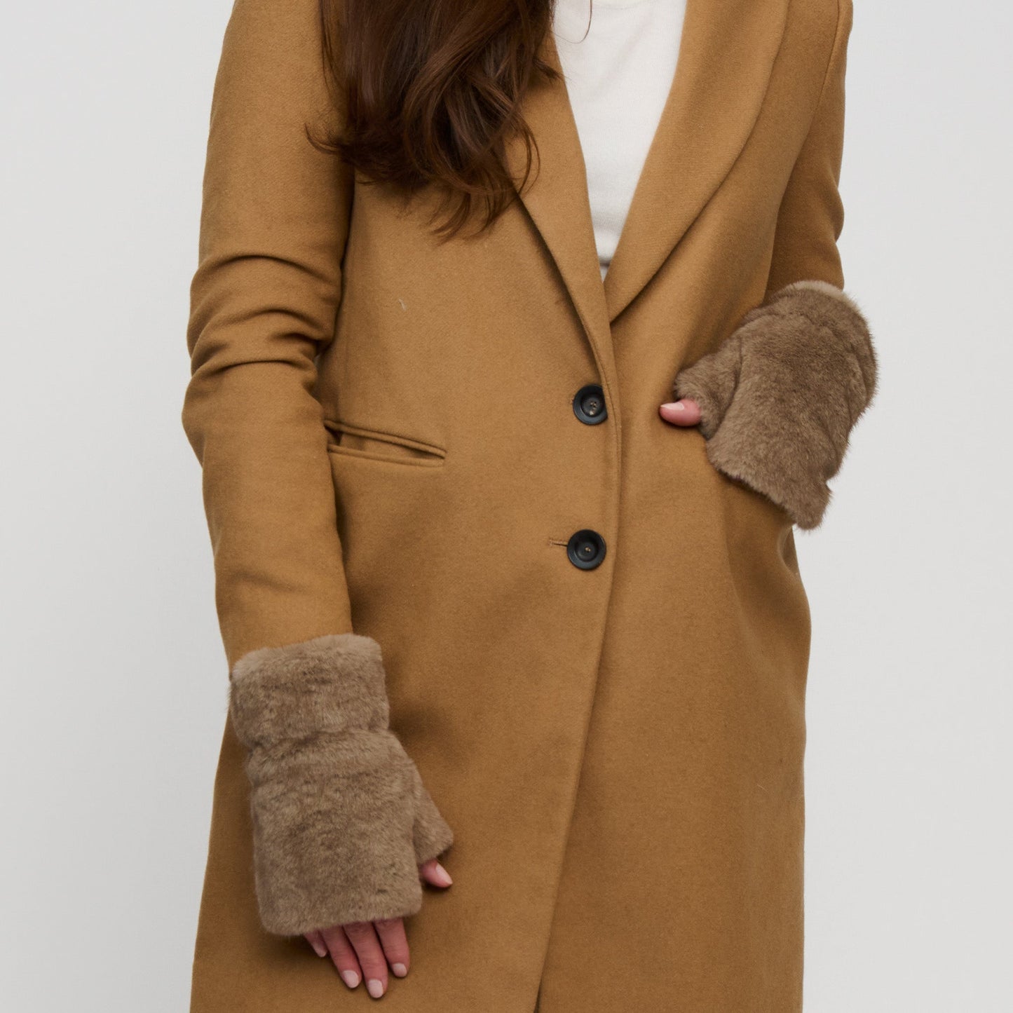 Elli Faux Fur Fingerless Gloves