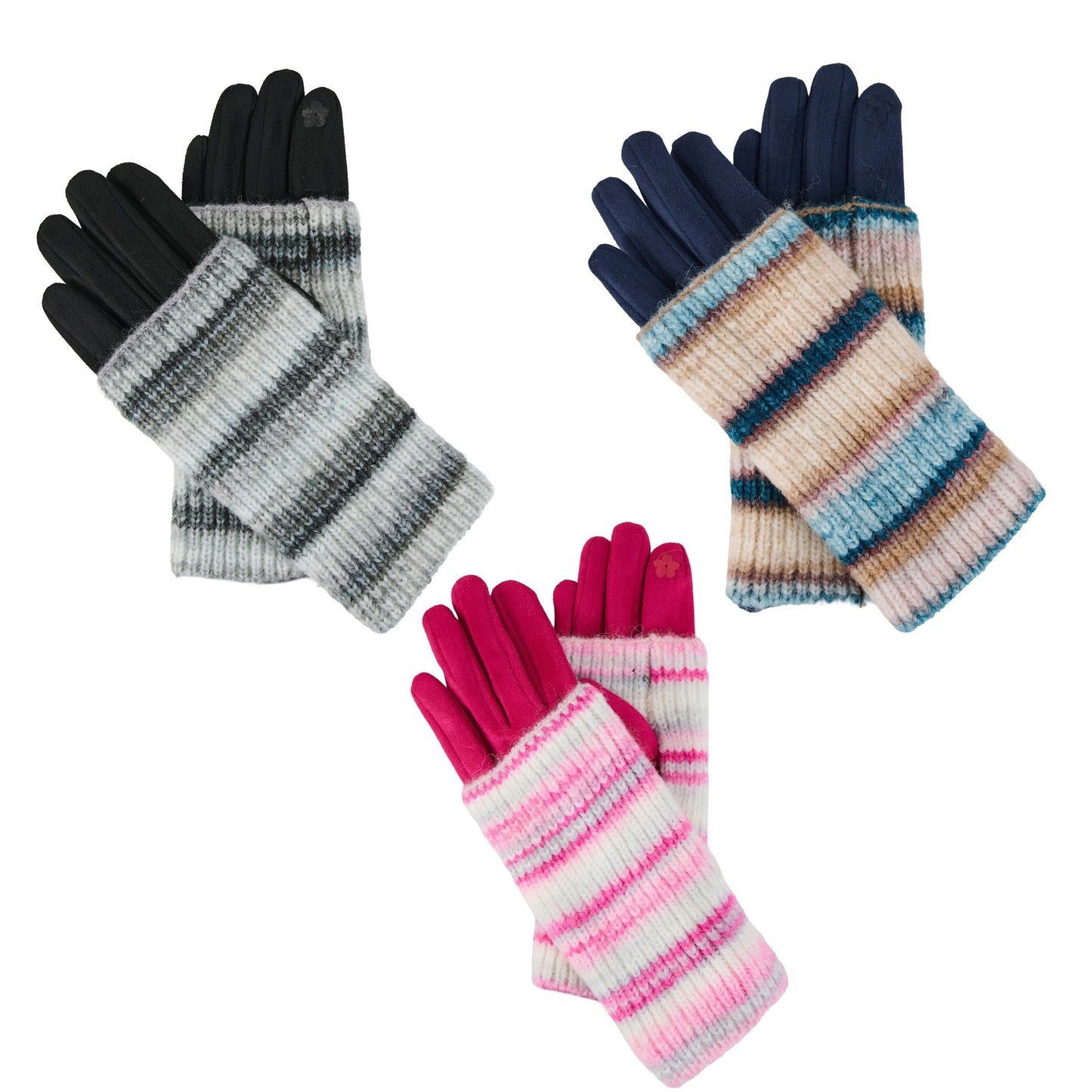 6 Piece Rielle Faux Suede Convertible Glove Assortment