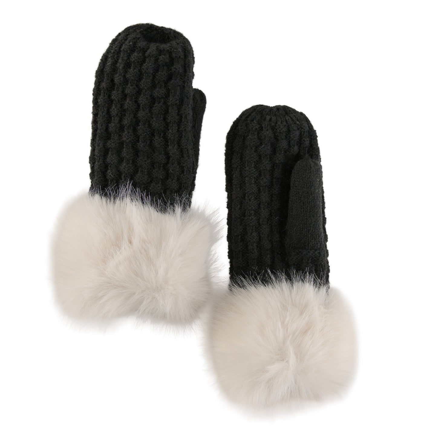 Natalie Faux Fur Trim Mittens
