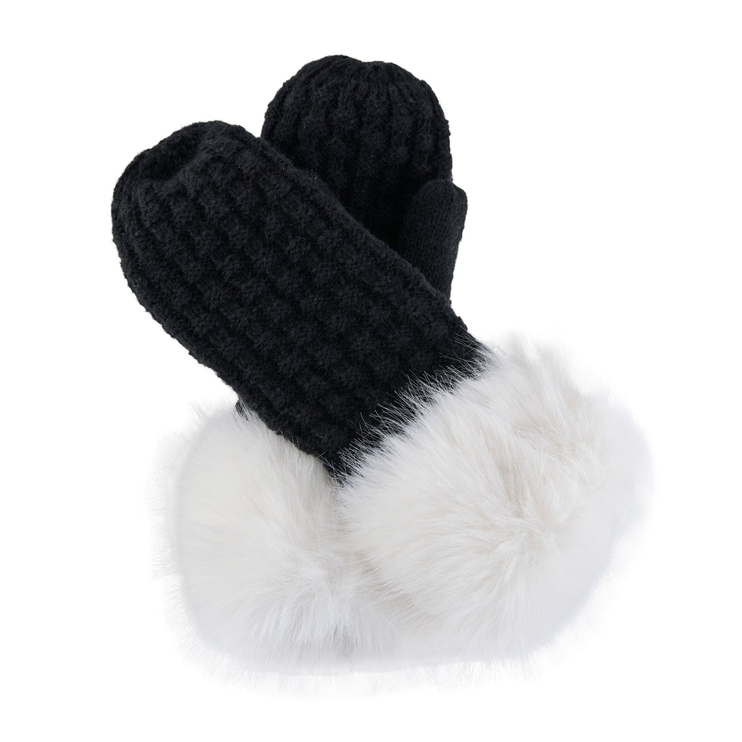 Natalie Faux Fur Trim Mittens