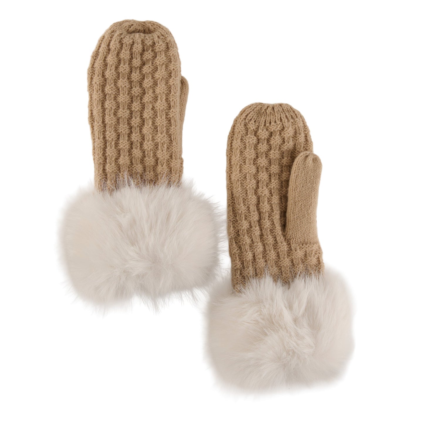 Natalie Faux Fur Trim Mittens