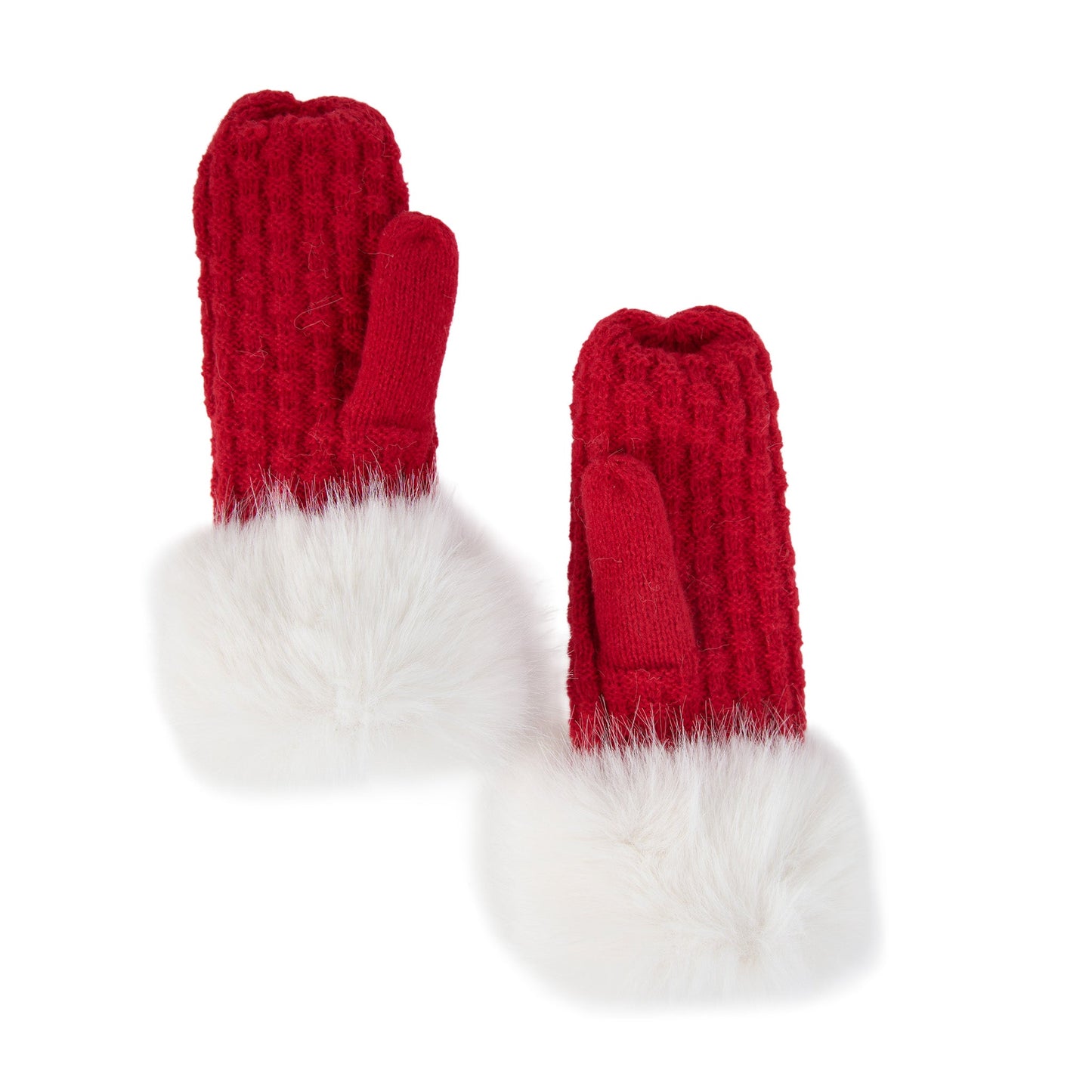 Natalie Faux Fur Trim Mittens