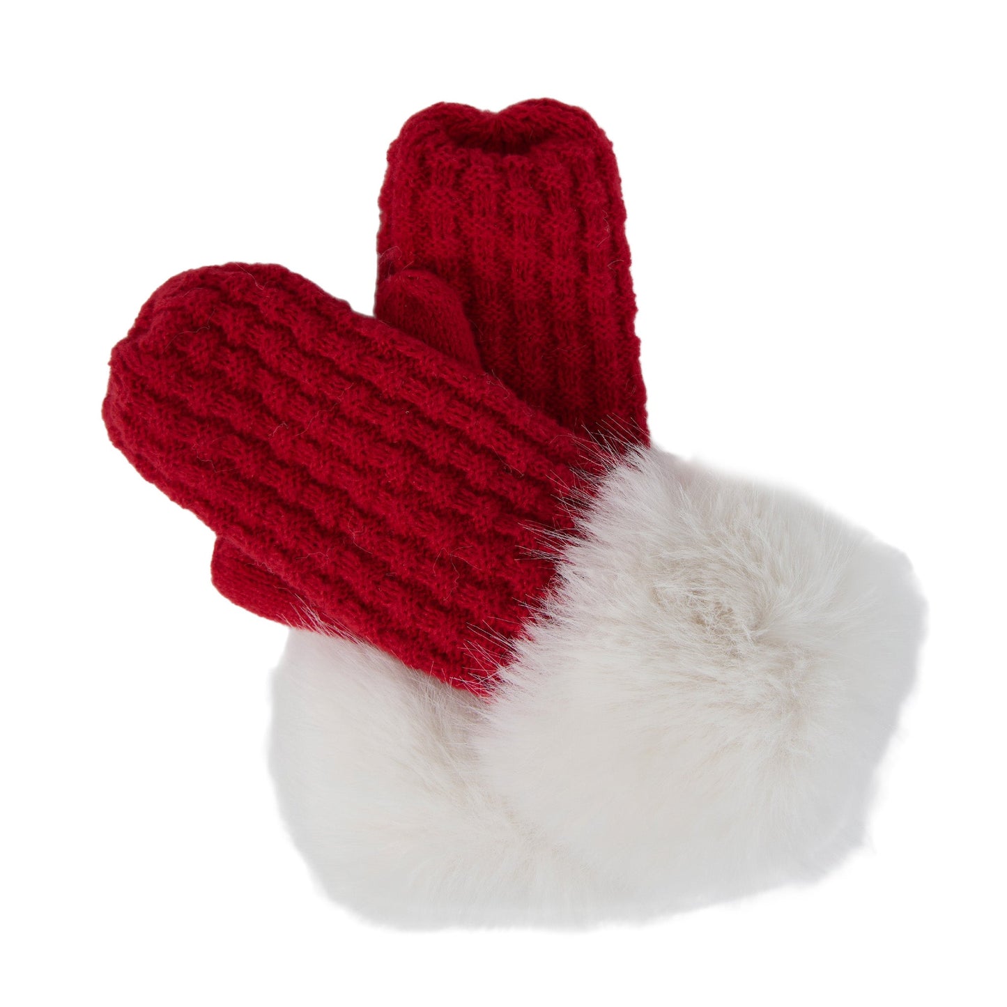 Natalie Faux Fur Trim Mittens