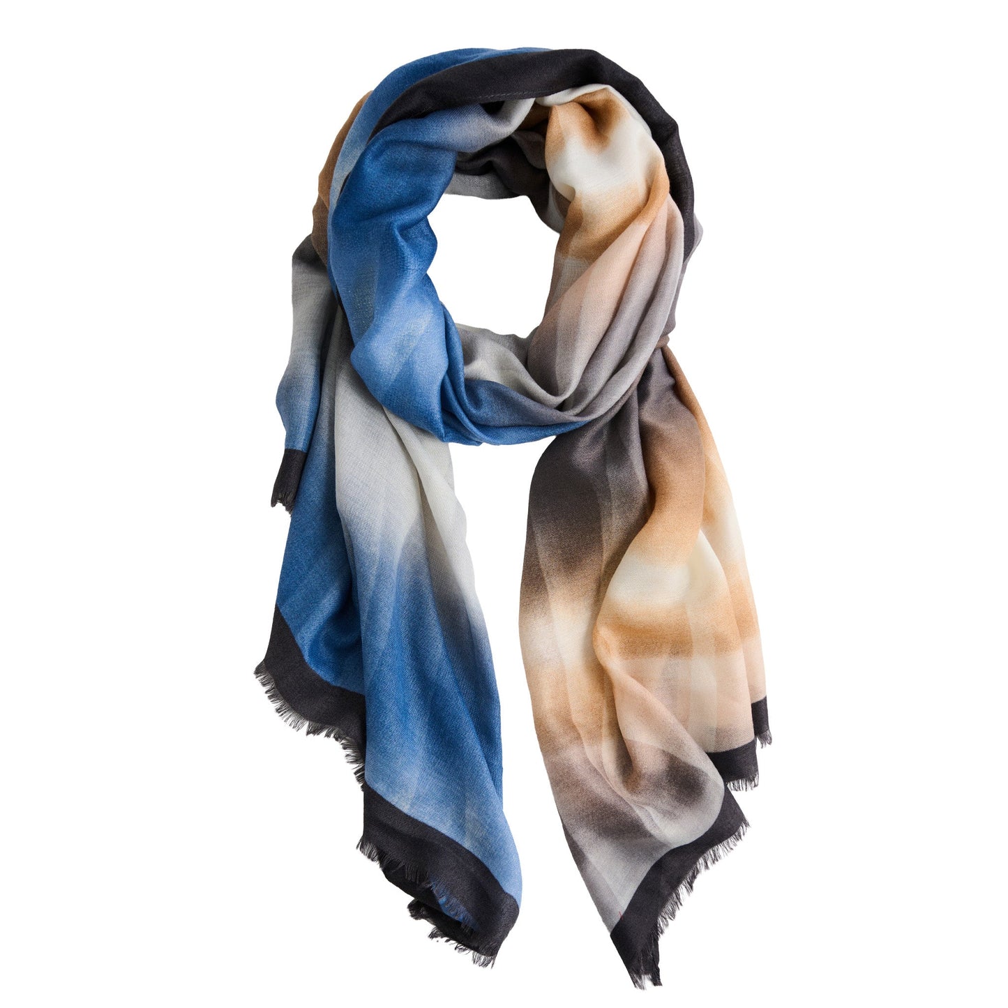 Elison Ombre Raw Edge Lightweight Scarf
