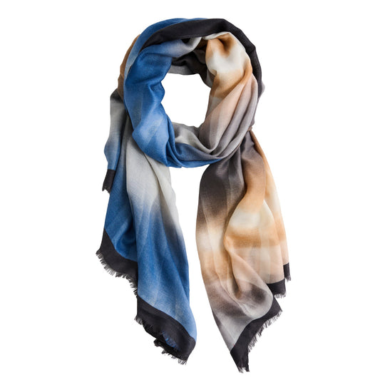 Elison Ombre Raw Edge Lightweight Scarf
