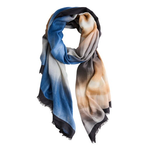 Elison Ombre Raw Edge Lightweight Scarf