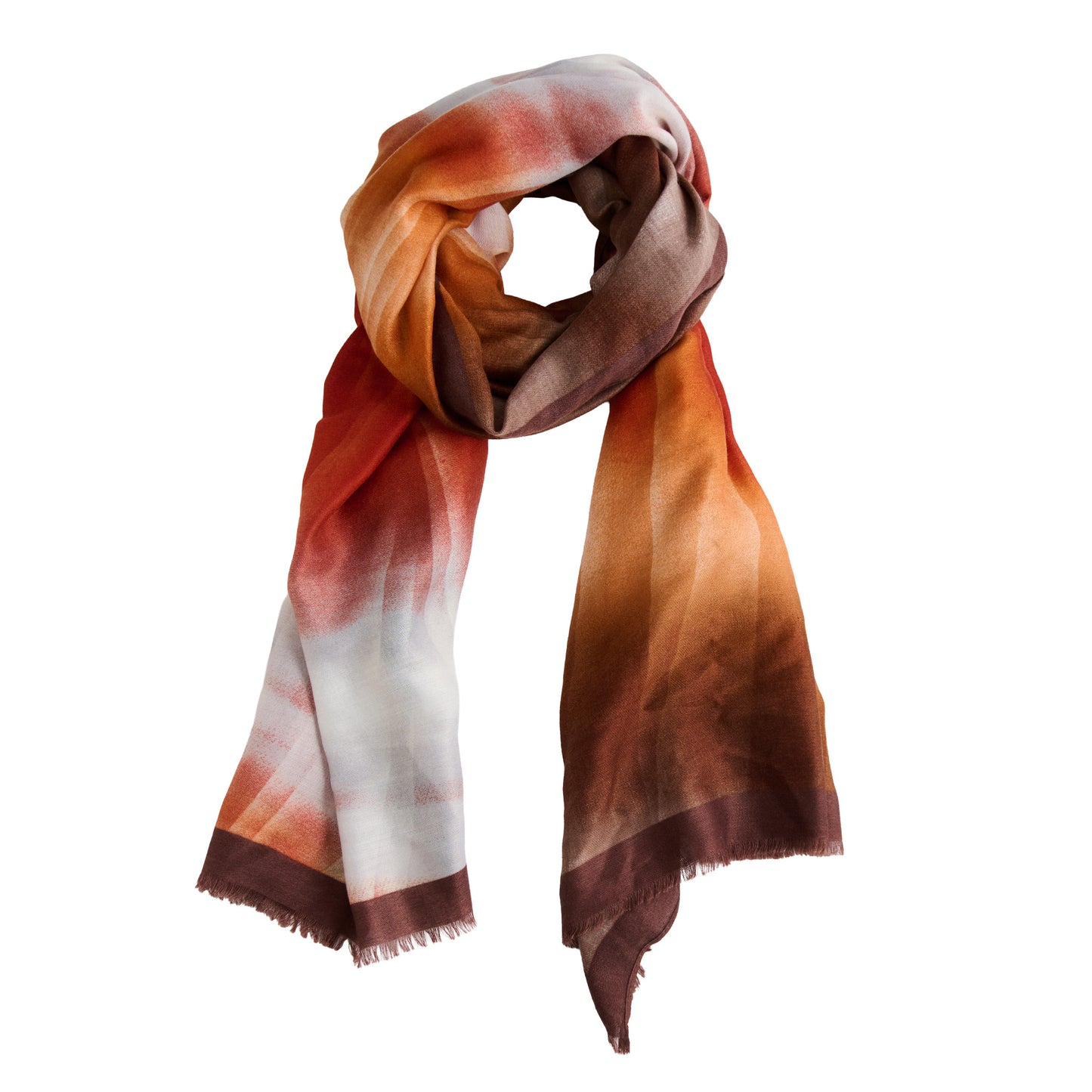 Elison Ombre Raw Edge Lightweight Scarf