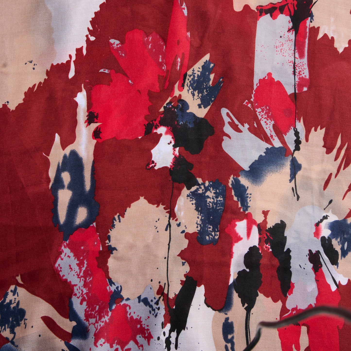 Laurel Abstract Floral Raw Edge Lightweight Scarf