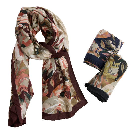 6 Piece Celina Rose Print Lightweight Scarf Assortment