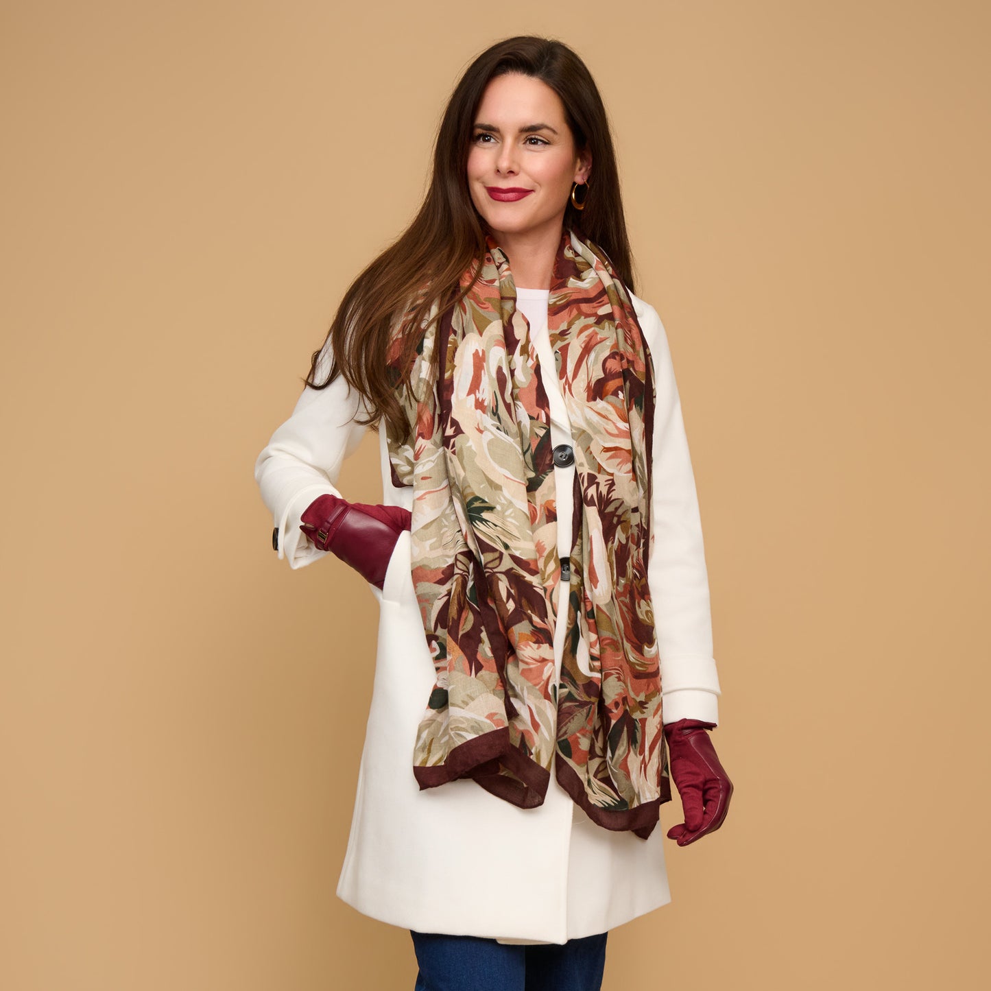 Celina Rose Print Lightweight Scarf