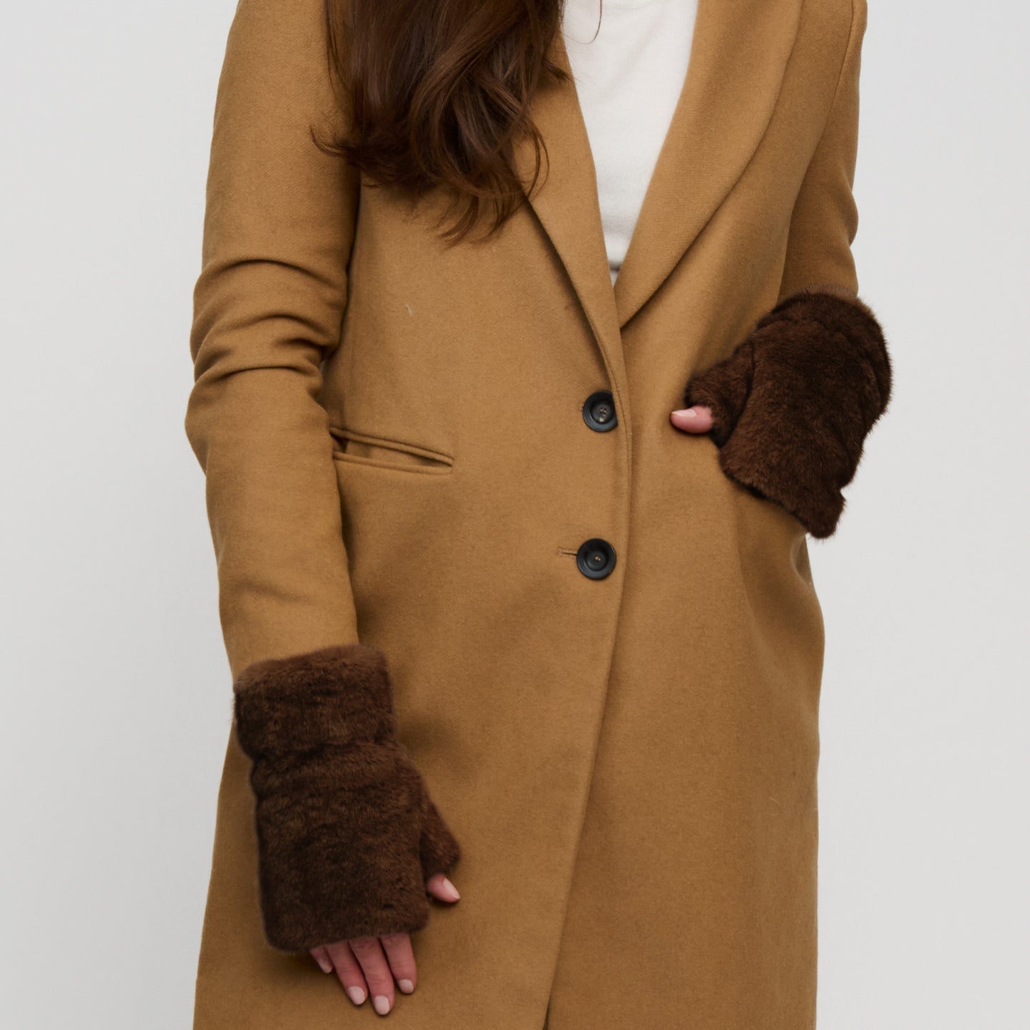 Elli Faux Fur Fingerless Gloves