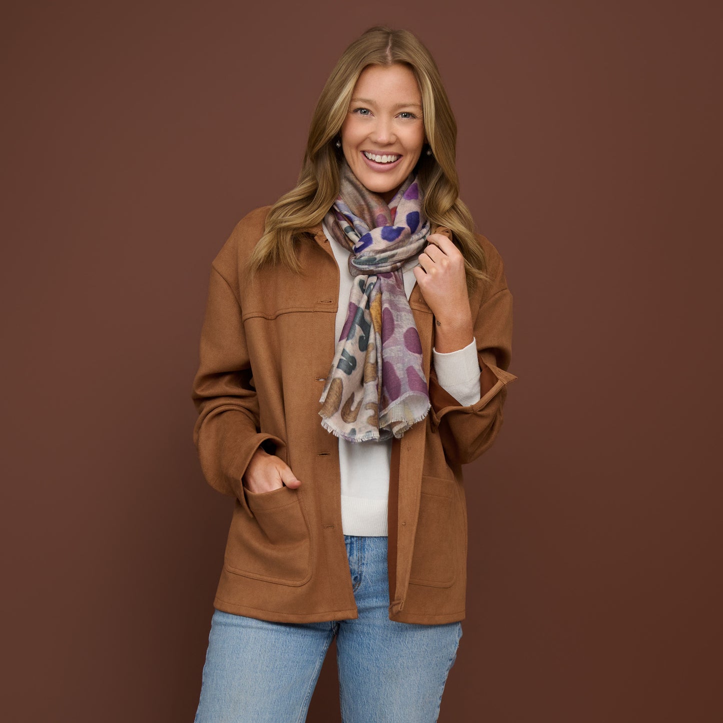 Jones Abstract Raw Edge Lightweight Scarf