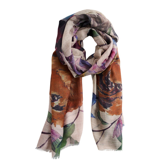 Jones Abstract Raw Edge Lightweight Scarf