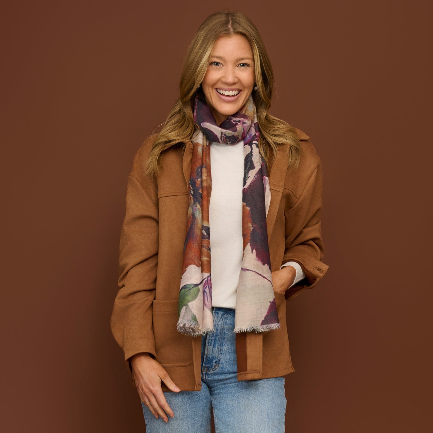 Jones Abstract Raw Edge Lightweight Scarf
