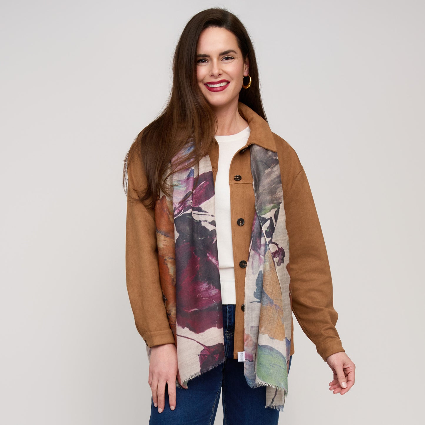 Jones Abstract Raw Edge Lightweight Scarf