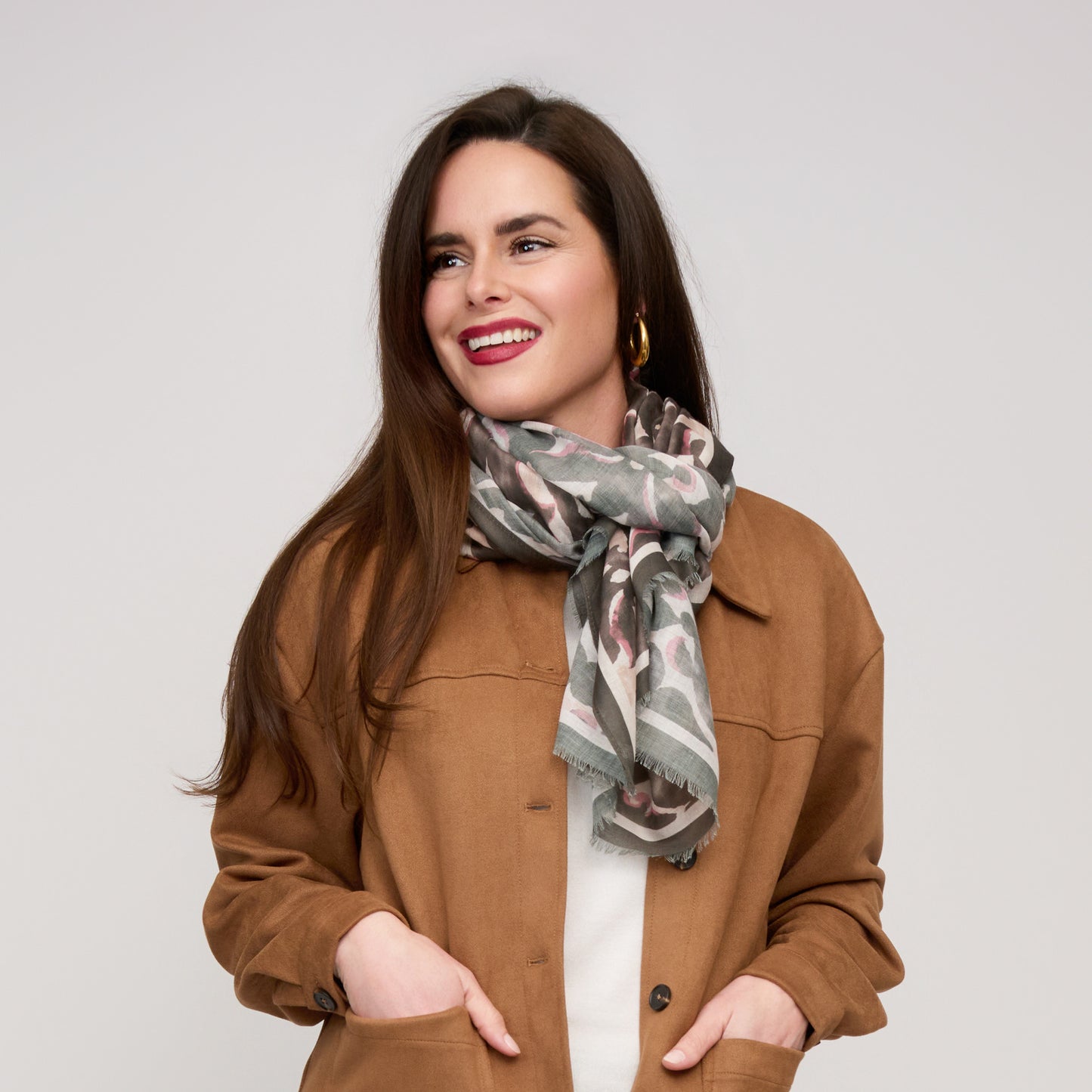 Jones Abstract Raw Edge Lightweight Scarf