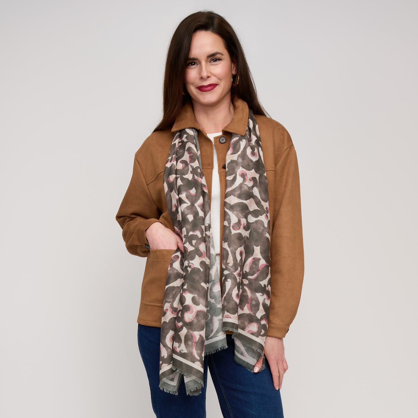 Jones Abstract Raw Edge Lightweight Scarf