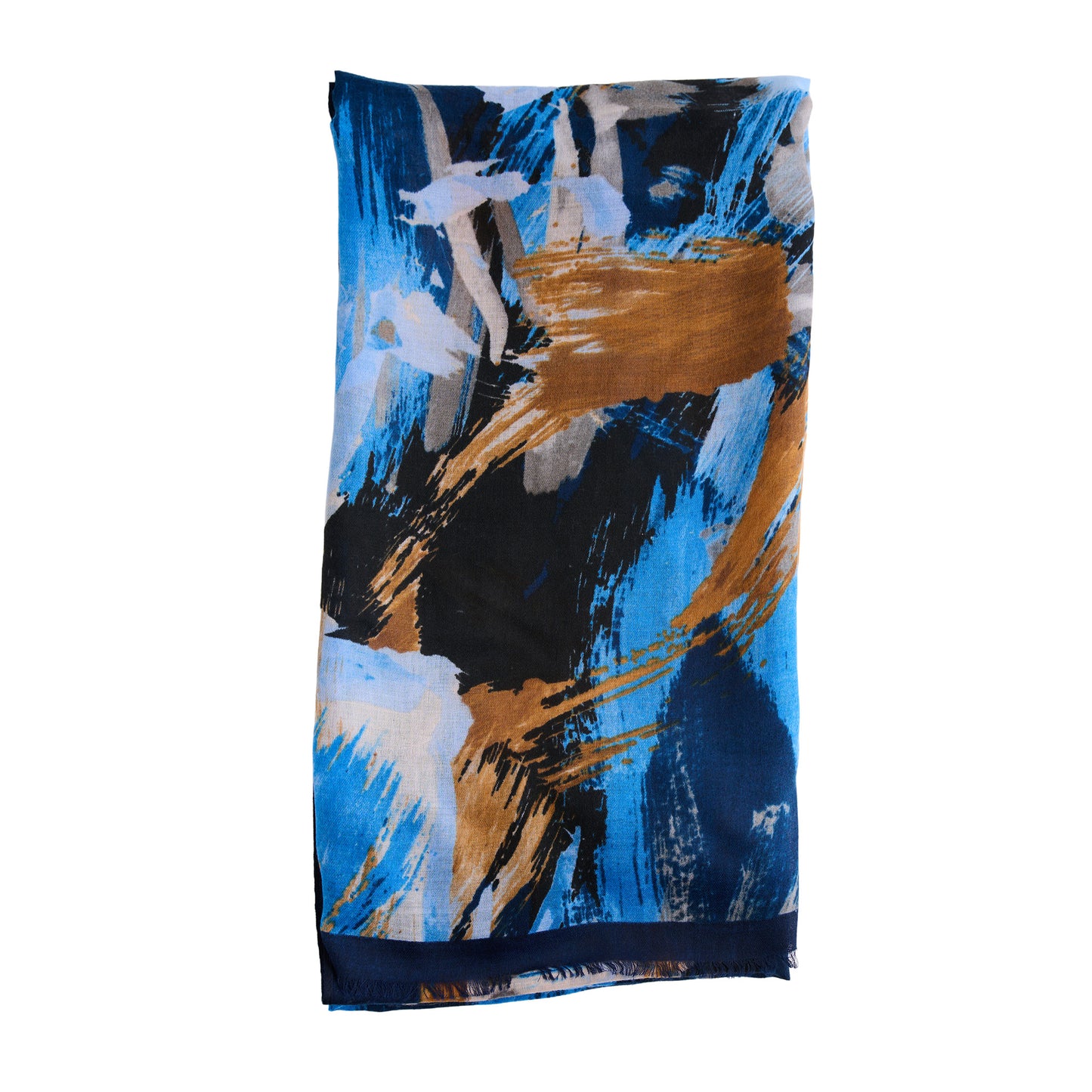 Raya Abstract Brush Stroke Raw Edge Lightweight Scarf