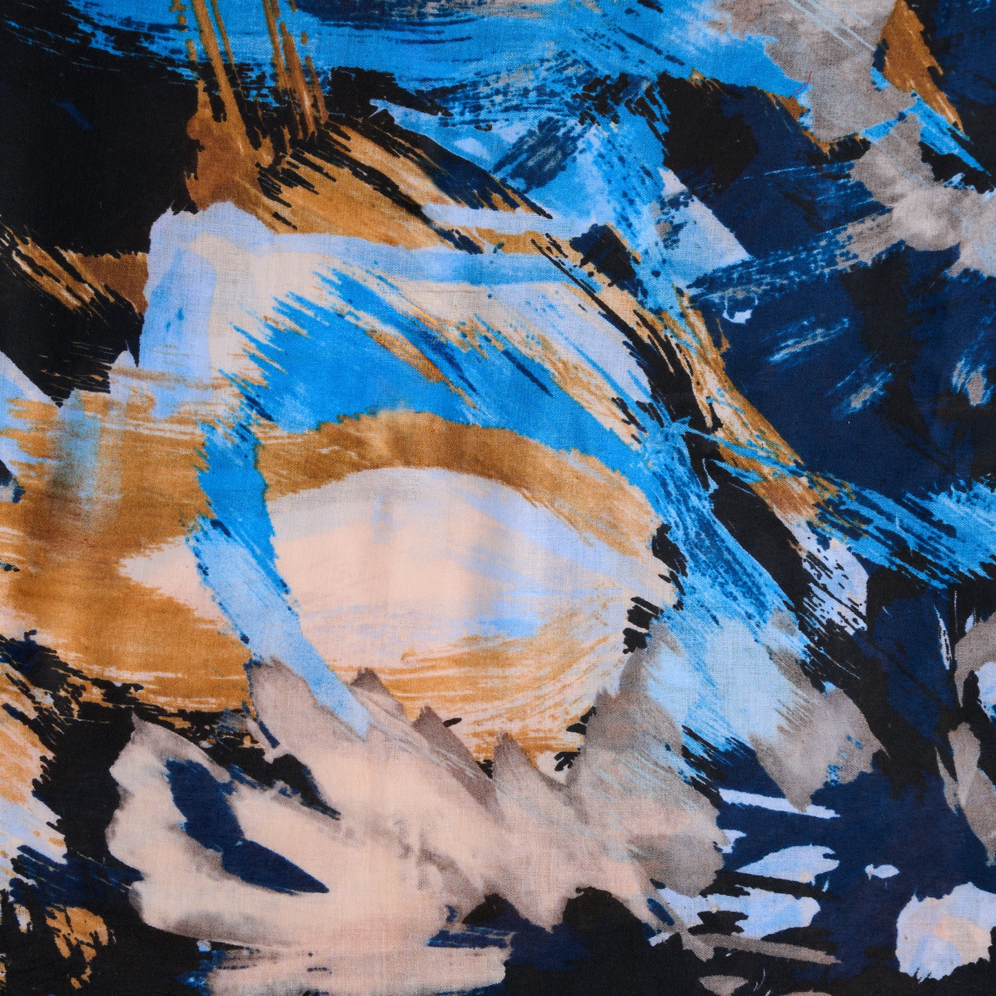 Raya Abstract Brush Stroke Raw Edge Lightweight Scarf