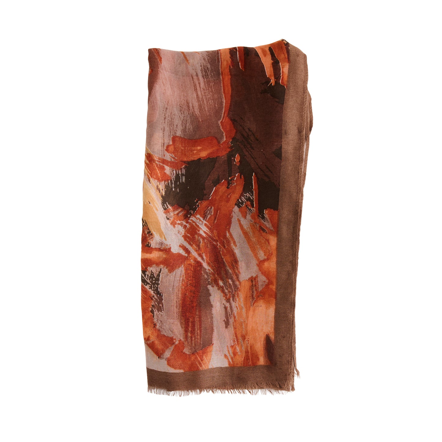 Raya Abstract Brush Stroke Raw Edge Lightweight Scarf