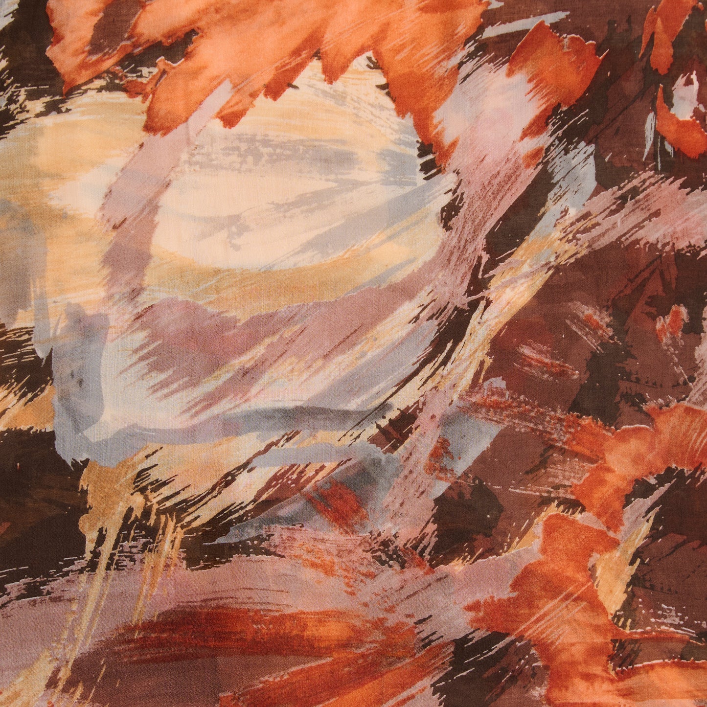 Raya Abstract Brush Stroke Raw Edge Lightweight Scarf