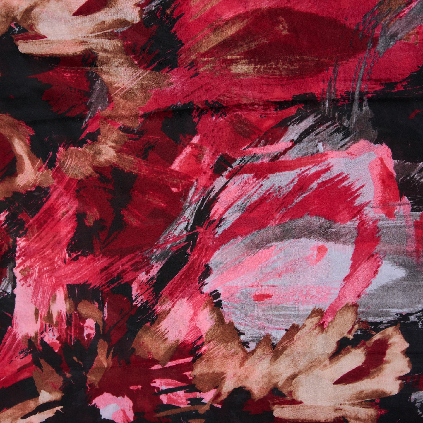 Raya Abstract Brush Stroke Raw Edge Lightweight Scarf