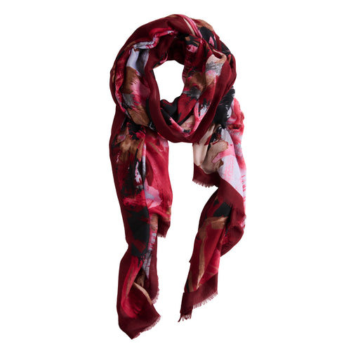 Raya Abstract Brush Stroke Raw Edge Lightweight Scarf