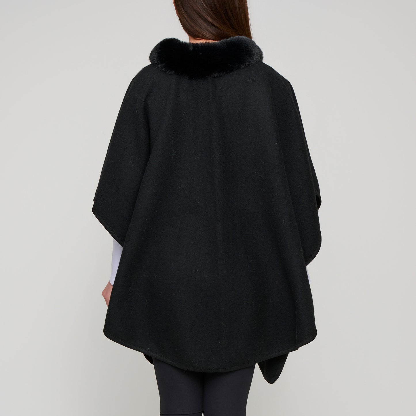 Kelsie Faux Fur Collar Open Front Wrap