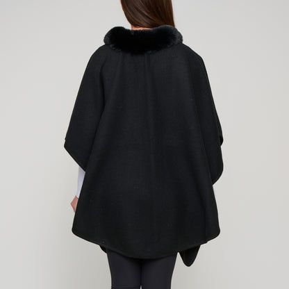 Kelsie Faux Fur Collar Open Front Wrap