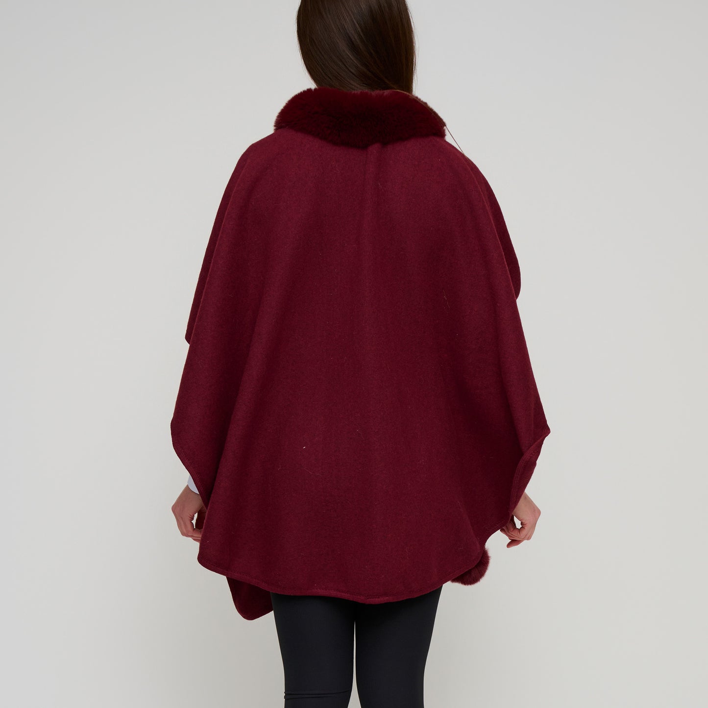 Kelsie Faux Fur Collar Open Front Wrap
